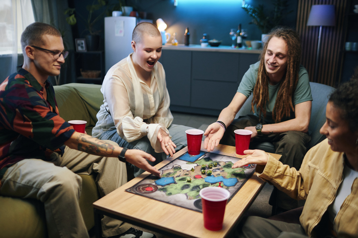 Gaming group at table